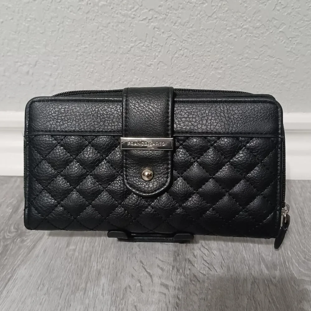 FRANCO SARTO Black Quilted Bifold Wallet - Picture 1 of 6